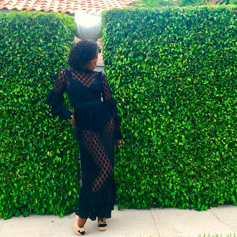 See Me Sheer/Lace Maxi Dress - Picture 7 of 7